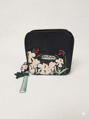 Metropolitan Darphin Cosmetic Bag Womens Blue Floral Make Up Travel Marie Doazan